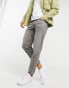 Черные классические потертые джинсы ASOS DESIGN-Черный