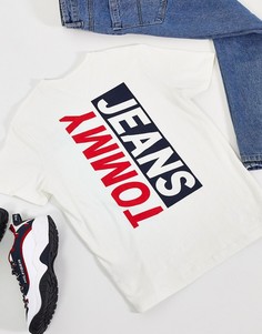 Белая футболка с контрастным логотипом на сзади Tommy Jeans-Белый