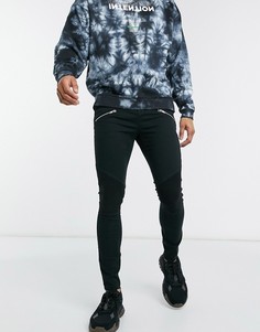 Черные брюки облегающего кроя в байкерском стиле ASOS DESIGN-Черный