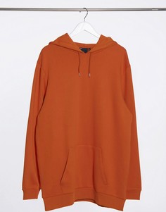 Удлиненный оранжевый худи из органического хлопка ASOS DESIGN