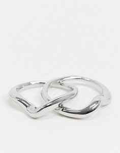 Серебристое кольцо с переплетенным дизайном DesignB London-Серебристый