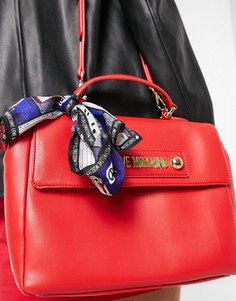 Красная сумка-портфель с шарфом Love Moschino-Красный