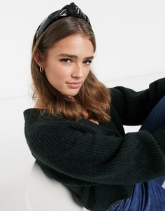 Резинка для волос из искусственной кожи под крокодила Topshop-Черный
