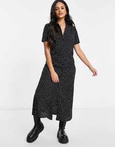 Платье-рубашка миди в горошек на пуговицах Missguided-Многоцветный