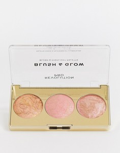 Палетка для макияжа Revolution Pro Blush & Glow Palette - Peach Glow-Многоцветный
