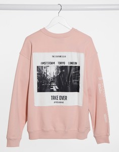 Розовый свитшот в стиле oversized The Couture Club