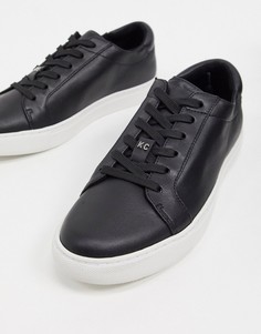Черные кожаные кроссовки на шнуровке Kenneth Cole-Черный
