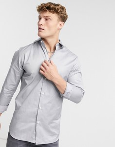 Белая приталенная рубашка Selected Homme Pelle-Серый