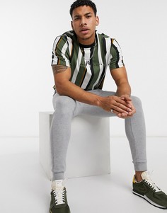 Полосатая футболка цвета хаки River Island-Зеленый