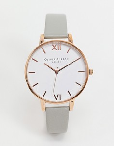 Розово-золотистые/серые часы с кожаным ремешком Olivia Burton-Серый