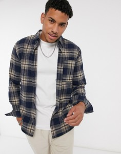 Темно-синяя рубашка в клетку River Island-Темно-синий