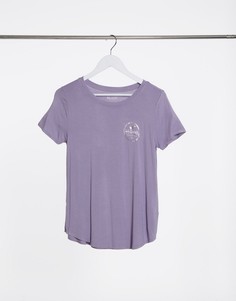 Футболка с овальным вырезом сиреневого цвета Hollister-Фиолетовый