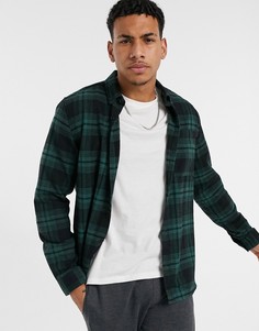 Зеленая рубашка в клетку River Island-Черный
