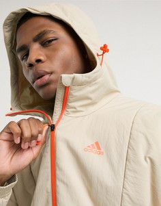 Светло-бежевая куртка с капюшоном adidas Outdoors-Светло-бежевый