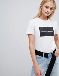 Футболка с логотипом Calvin Klein Jeans-Белый
