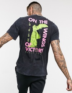 Черная футболка из мраморного денима Nike music tour-Черный