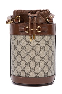 Коричневая сумка-ведро Gucci