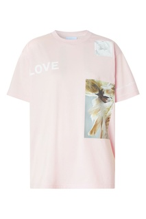Пудрово-розовая футболка с фотопринтом Burberry
