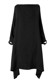 Черное платье из шелка с ремешками Burberry