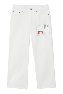 Белые джинсы с принтом Burberry