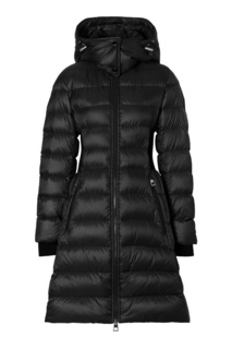Черное стеганное пальто на пуху Burberry