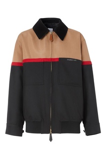 Шерстяная куртка в стиле колорблок Harrington Burberry