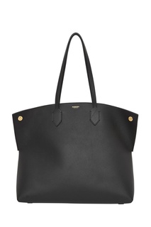 Большая сумка-тоут из черной кожи Society Burberry