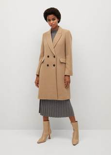 Двубортное пальто с шерстью - Dali Mango