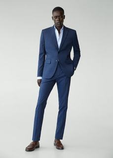 Костюмные брюки slim fit с мелкой фактурной выделкой - Brasilia Mango