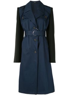 Maison Margiela двухцветное пальто с поясом