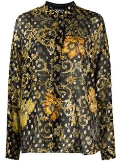 Versace Jeans Couture рубашка в горох с принтом Barocco