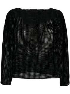 Emporio Armani полупрозрачная блузка с вырезом-лодочкой