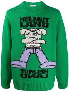 Helmut Lang джемпер вязки интарсия с логотипом