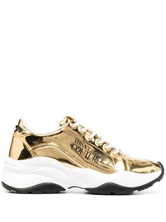 Versace Jeans Couture кроссовки с логотипом и эффектом металлик