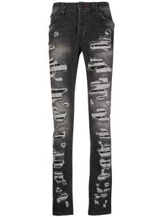 Philipp Plein джинсы с эффектом потертости