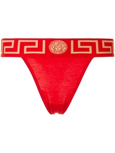 Versace трусы-стринги с узором Medusa и Greca