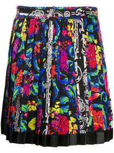 Versace плиссированная юбка с цветочным принтом