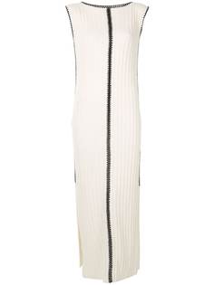 Jil Sander платье в рубчик с контрастной строчкой