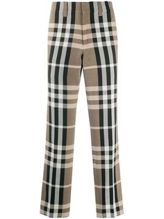 Burberry клетчатые брюки строгого кроя
