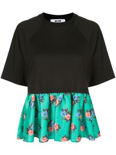 MSGM футболка с контрастным подолом