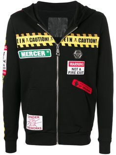 Philipp Plein пуховик caution warning