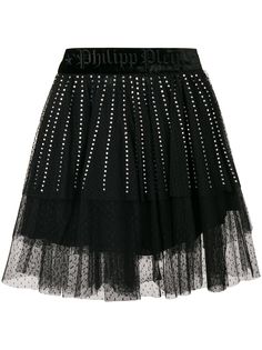 Philipp Plein кружевная юбка с отделкой кристаллами