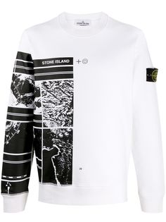 Stone Island толстовка с графичным принтом и круглым вырезом