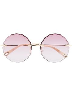 Chloé Eyewear круглые солнцезащитные очки с волнистыми краями