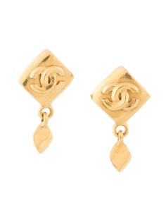 Chanel Pre-Owned серьги-клипсы 1996-го года с логотипом CC