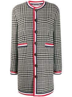 Thom Browne кашемировое пальто-кардиган в клетку