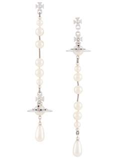 Vivienne Westwood серьги с логотипом и жемчугом