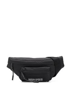 Marcelo Burlon County of Milan LOGO DOUBLE POCKET FANNYPACK BLACK WHITE