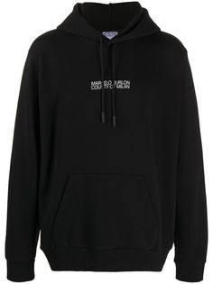 Marcelo Burlon County of Milan CROSS MAN REGULAR HOODIE BLACK LIGHT BLU