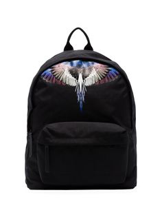 Marcelo Burlon County of Milan WINGS BACKPACK BLACK BURGUNDY